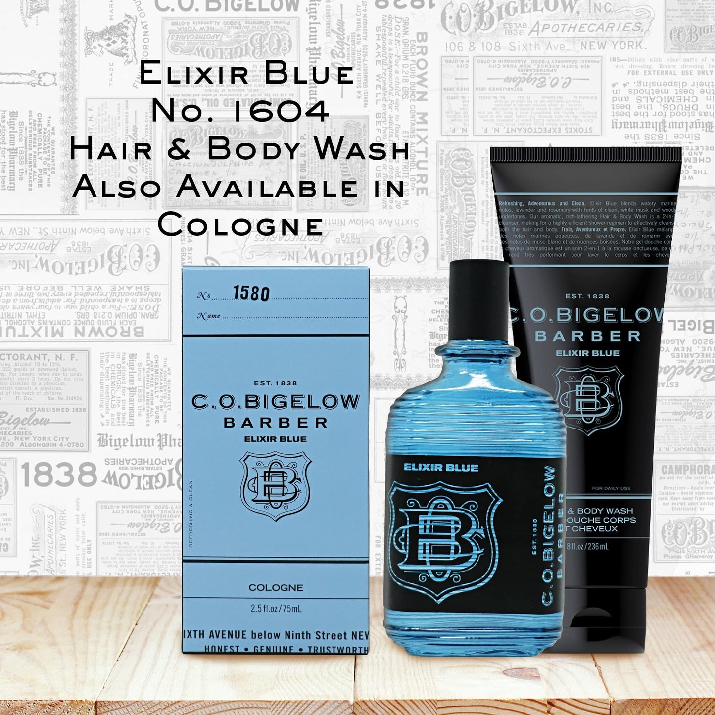 C.O. Bigelow Men's Lavender & Rosemary Moisturizing Shampoo & Body Wash - Elixir Blue No. 1604, 8 fl oz Beauty & Personal Care C. O. Bigelow