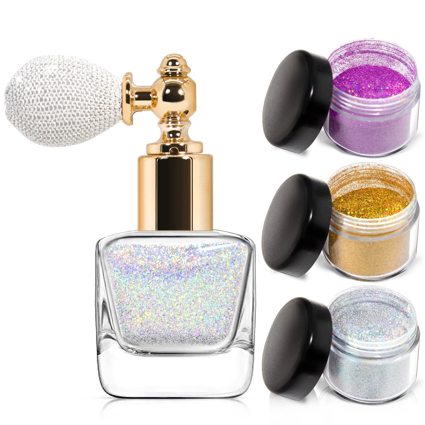 NewBang Body Glitter Spray,Sliver Gold Pink Glitter Powder,Shimmer Highlighter Loose Powder Glitter Makeup for Body Face Hair Clothes Nail Art Craft Beauty & Personal Care NewBang