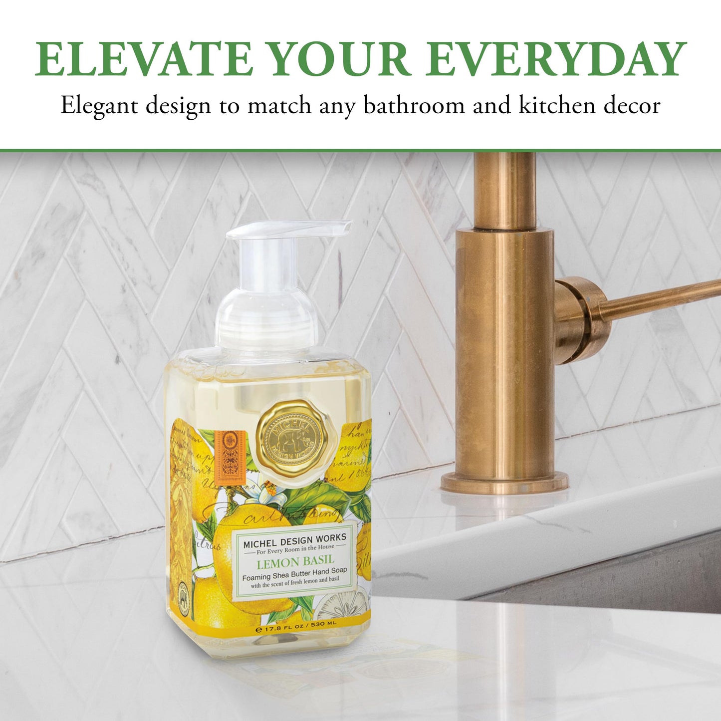 Michel Design Works Foaming Hand Soap, Lemon Basil, 3-Pack, 17.8 Fl oz Each Beauty & Personal Care Michel Design Works