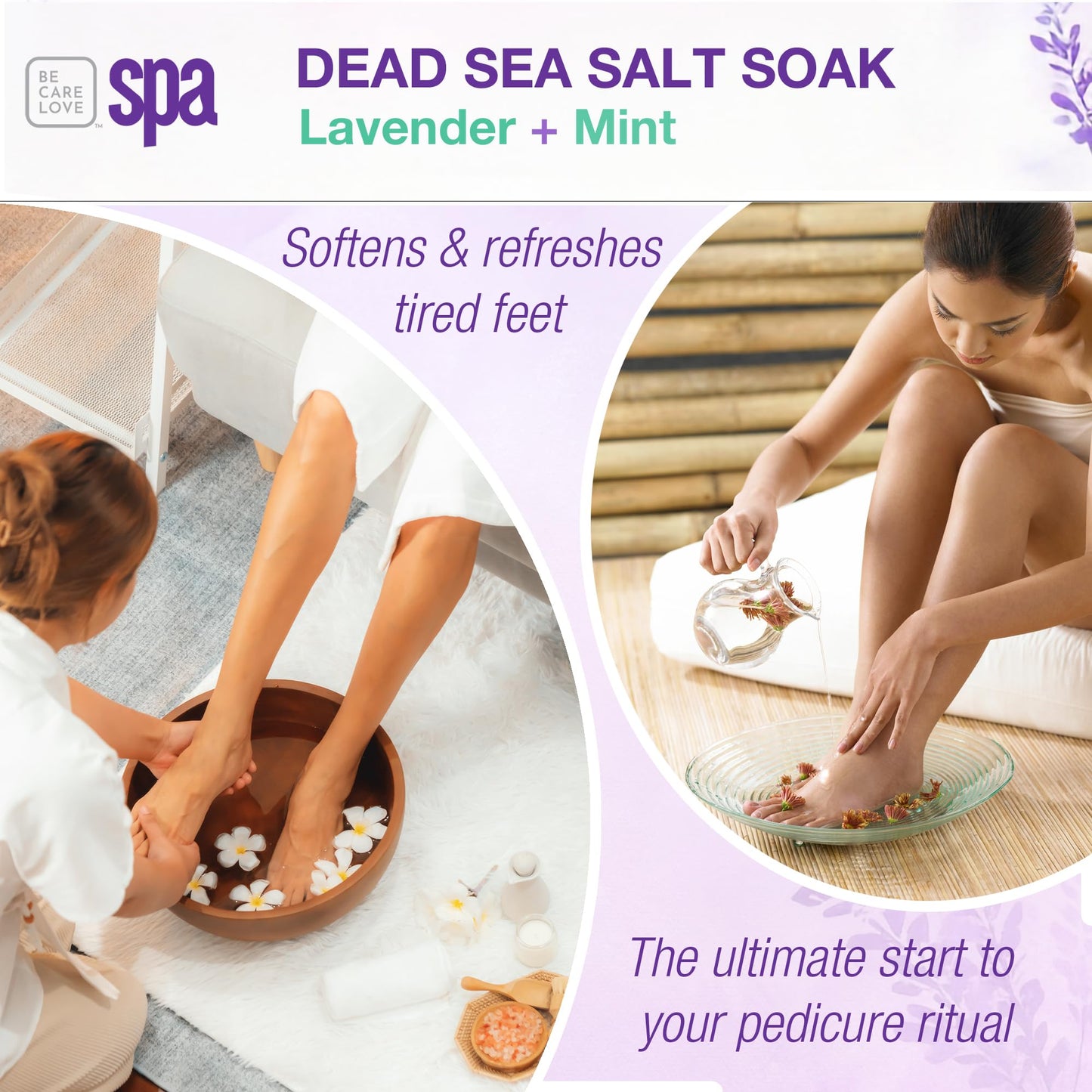 BCL SPA Dead Sea Salt Soak - Bath Salt with Organic Lavender + Mint, Shae Butter, Arnica, Aloe Vera Juice, Chamomile, Argan Oil & Jojoba Oil Skin Beauty and Personal Care BCL SPA