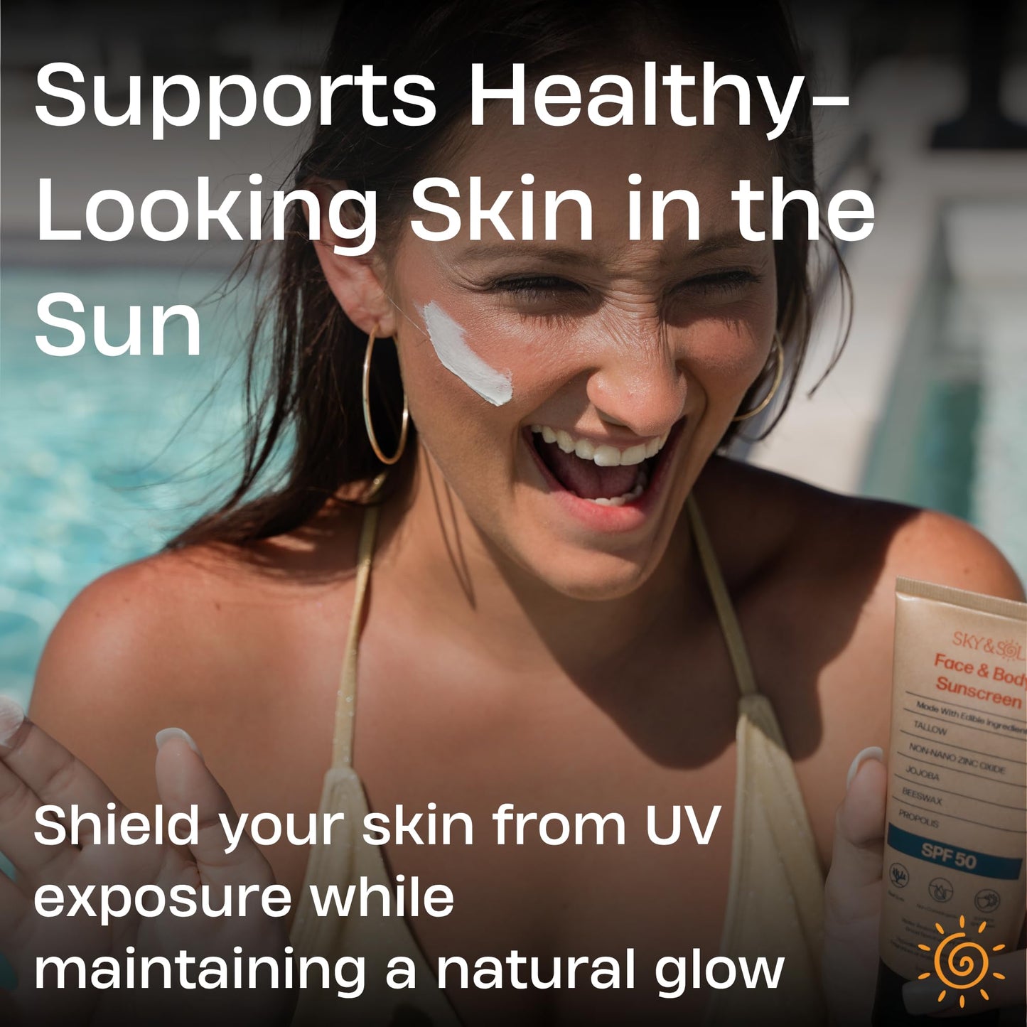 Sky and Sol Mineral Sunscreen SPF 50 | With Grass-Fed Tallow & Zinc Oxide | Non-Greasy Formula for Face & Body | Made Without Reef-Harming UV Filters Beauty and Personal Care Sky and Sol