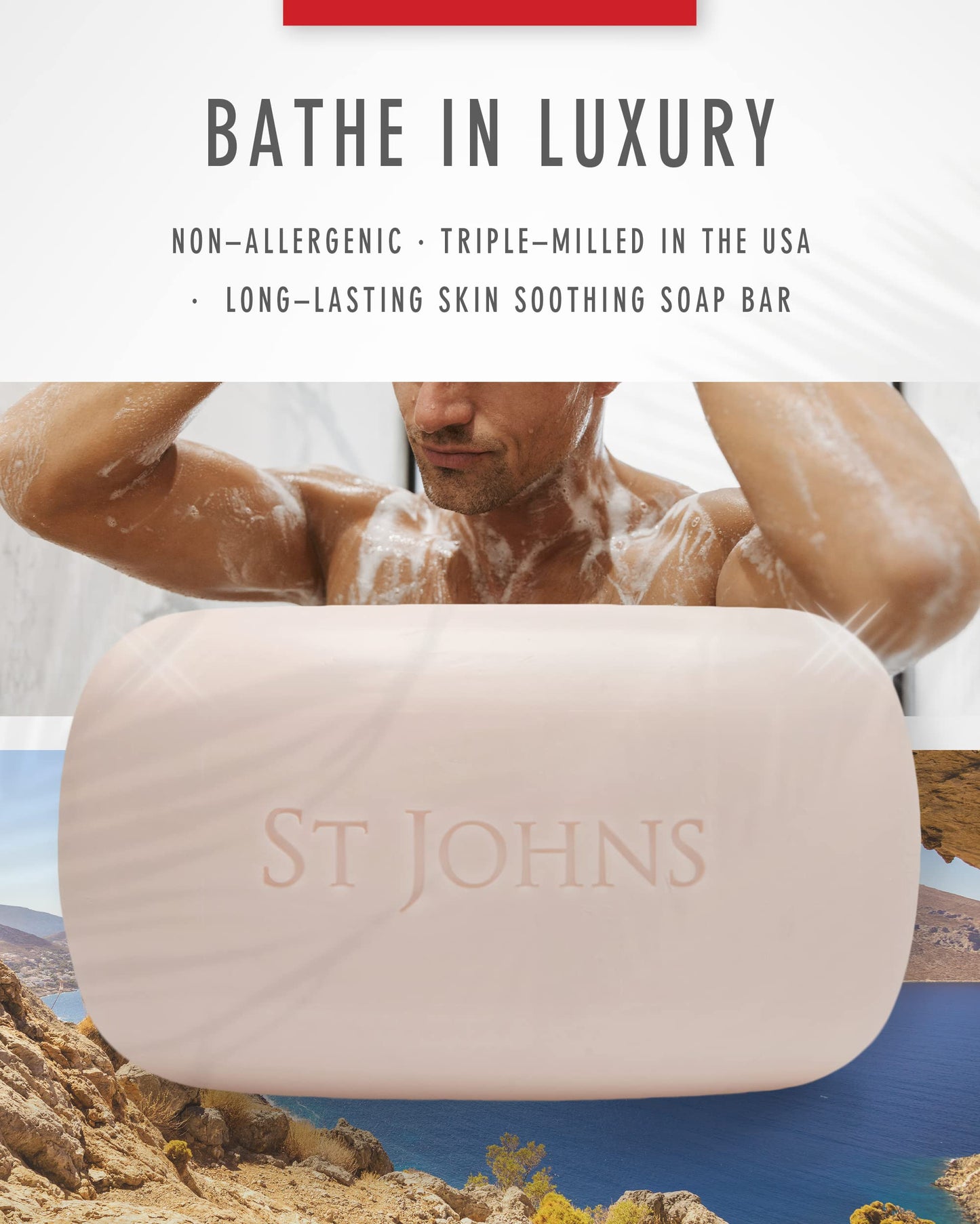 No. 77 Luxury Soap Bar for Men by St Johns. 3X Triple Mille Bath, Body, Shower Soap Bar. 7 Oz Premium Creamy Scented Lather. Best smelling, selling Beauty & Personal Care St. John