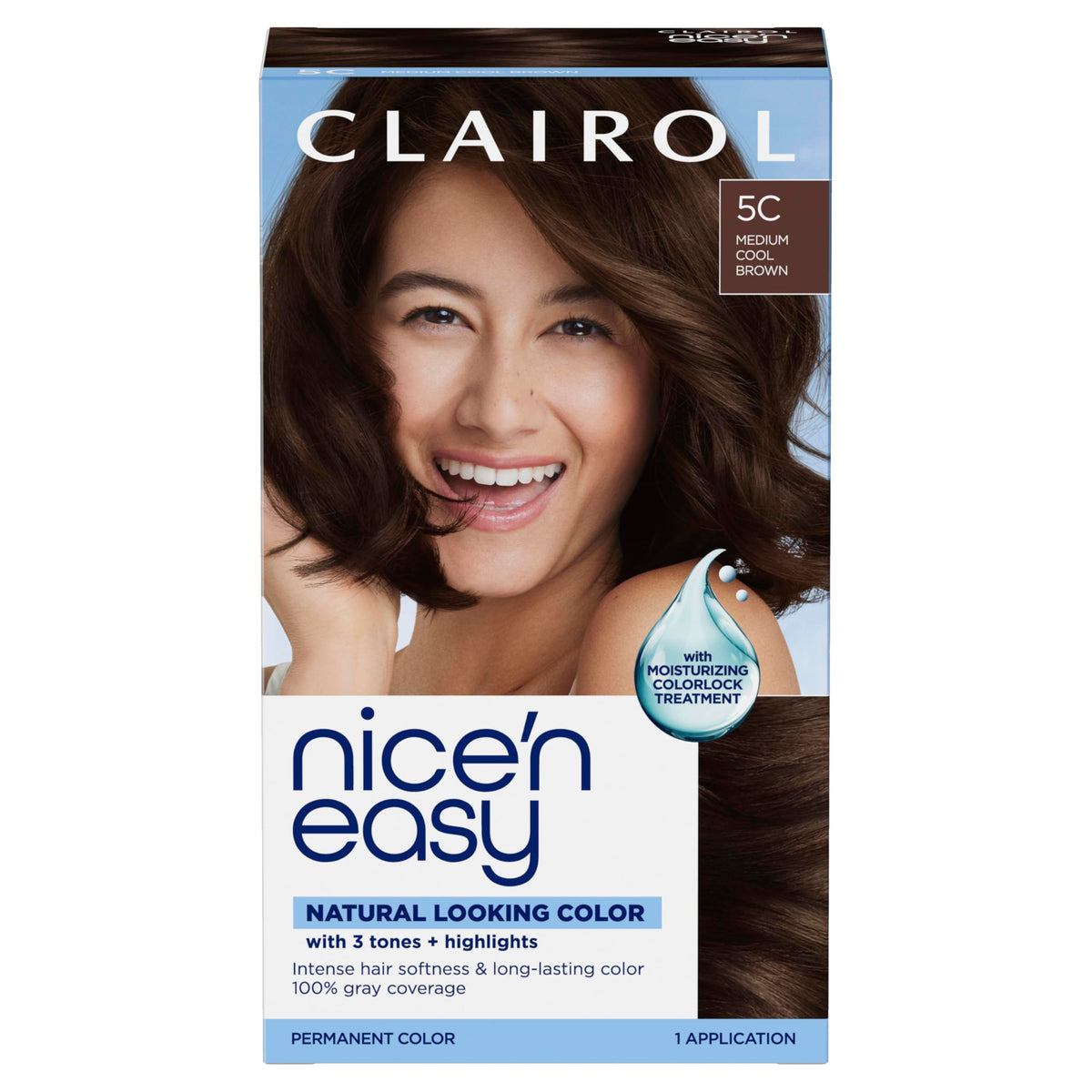 Clairol Nice'n Easy Permanent Hair Dye, 5C Medium Cool Brown Hair Color, Pack of 1 - Packaging May Vary Beauty & Personal Care Clairol