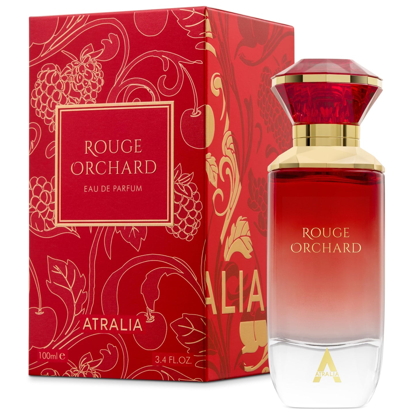 Atralia Rouge Orchard Eau de Parfum 100ml - Fruity Floral Perfume for Women, Raspberry, Rose, Cherry, Vanilla & Patchouli, Long Lasting Elegant Beauty & Personal Care Atralia