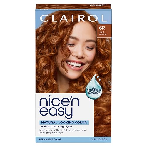Clairol Nice'n Easy Permanent Hair Dye, 6R Light Auburn | 100% Gray Coverage | Long?Lasting, Natural?Looking Color & Shine | Pack of 1 Beauty & Personal Care Clairol