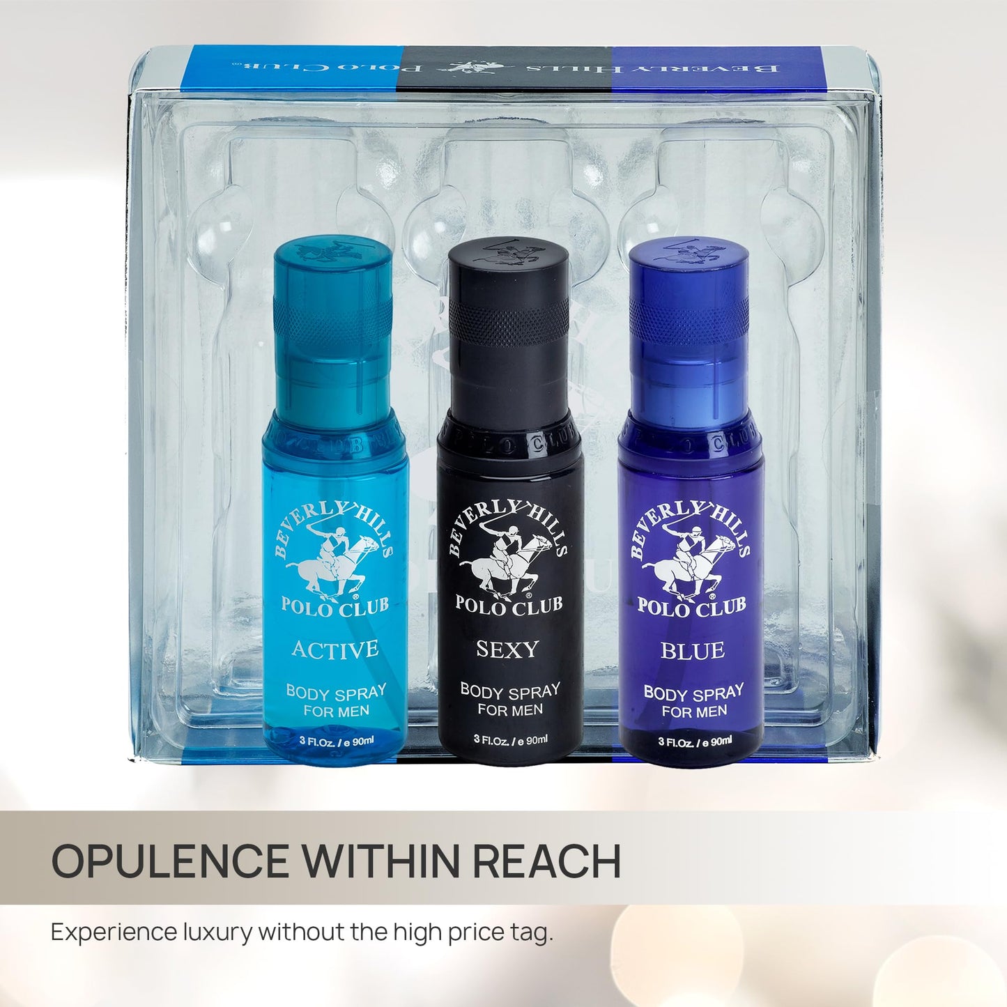 Beverly Hills Polo Club Men's Signature Body Spray Collection | 3-Piece Set: Blue, Active, Sexy | Versatile Fragrances for Every Occasion | Beauty & Personal Care Beverly Hills Polo Club