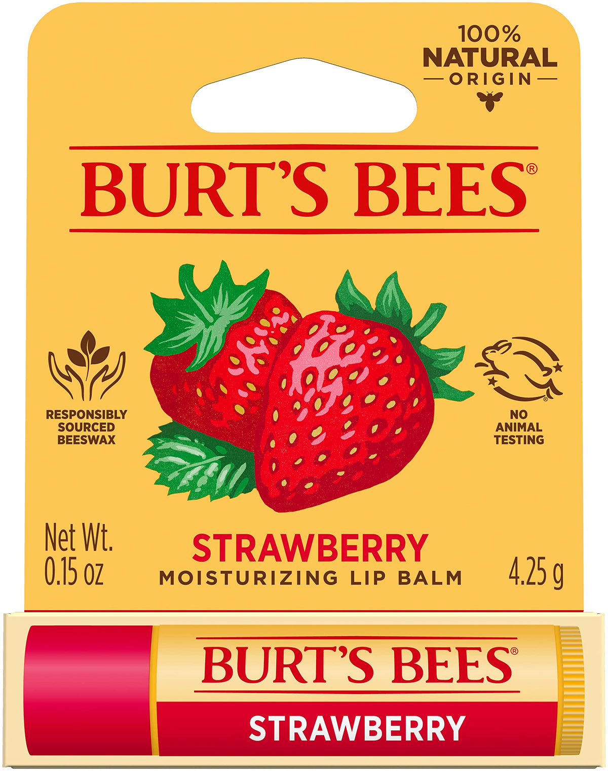 Burt's Bees Moisturizing Lip Balm, Strawberry, 0.15 Ounce Beauty & Personal Care Burt's Bees