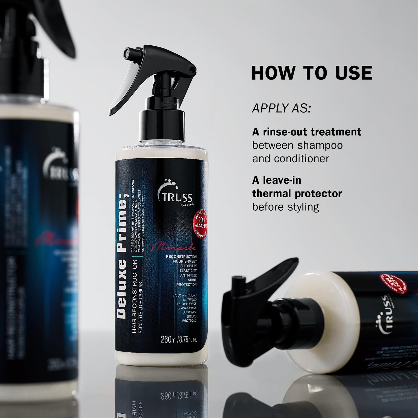 TRUSS Deluxe Prime Hair Treatment - Anti Frizz Heat Protectant Spray + Hair Primer - Nourishes, Detangles + Provides Thermal Protection Before Heat Beauty & Personal Care TRUSS