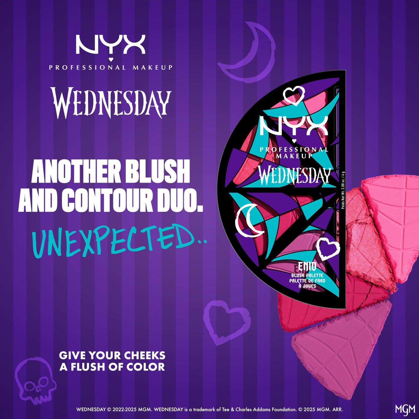 NYX PROFESSIONAL MAKEUP Wednesday Stained Glass Blush Palette, Makeup Palette with 4 Versatile, Intensely Pigmented Blush Shades Beauty & Personal Care NYX PROFESSIONAL MAKEUP