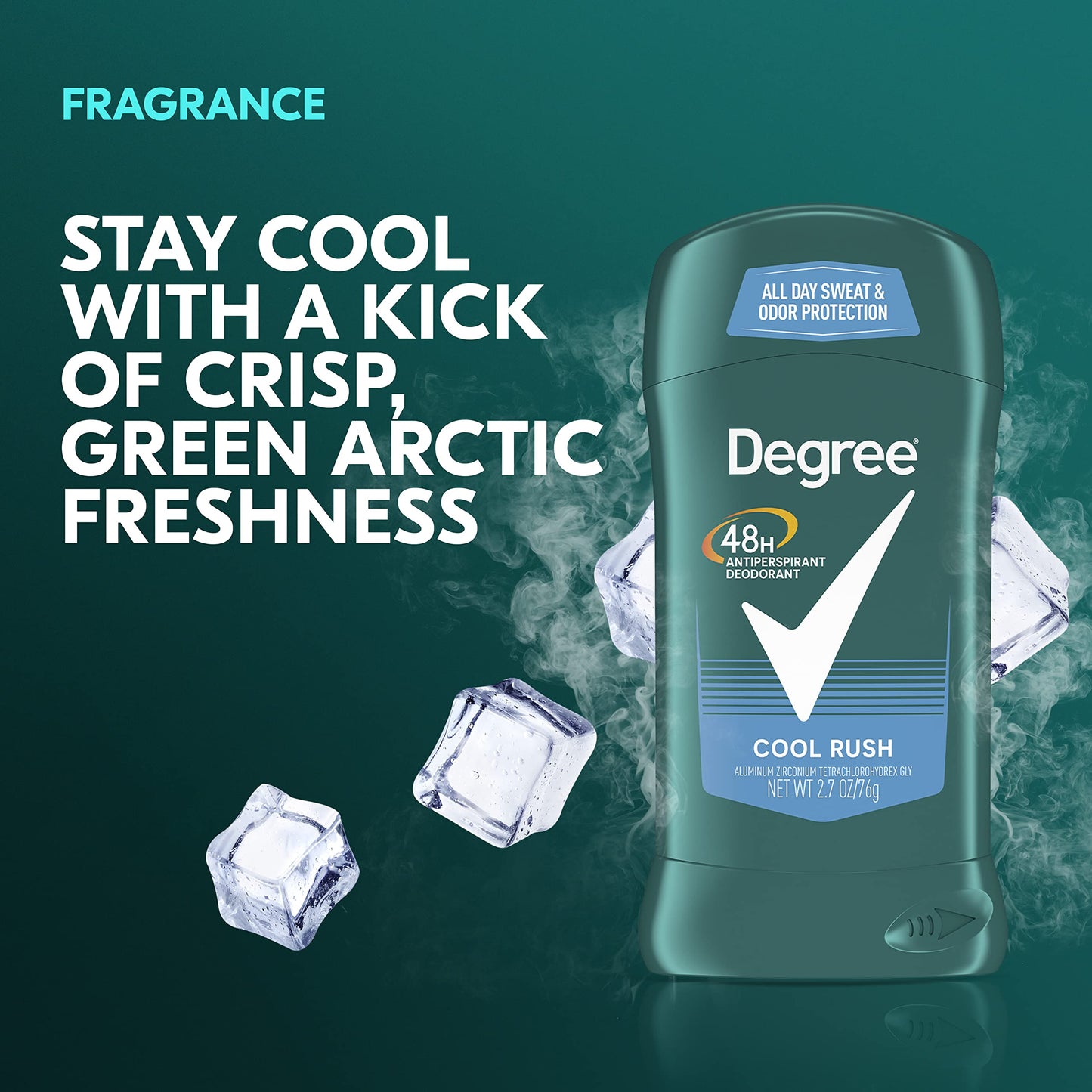 Degree Men Original Antiperspirant Deodorant 48-Hour Odor Protection Cool Rush Mens Deodorant Stick 2.7 oz, 2 Count Beauty and Personal Care Degree