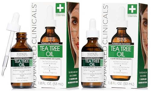 Advanced Clinicals Tea Tree Oil For Skin Facial Serum | Tea Tree Serum For Face With Vitamin E + Botanicals To Help Improve Appearance Of Large Pores Beauty & Personal Care Advanced Clinicals