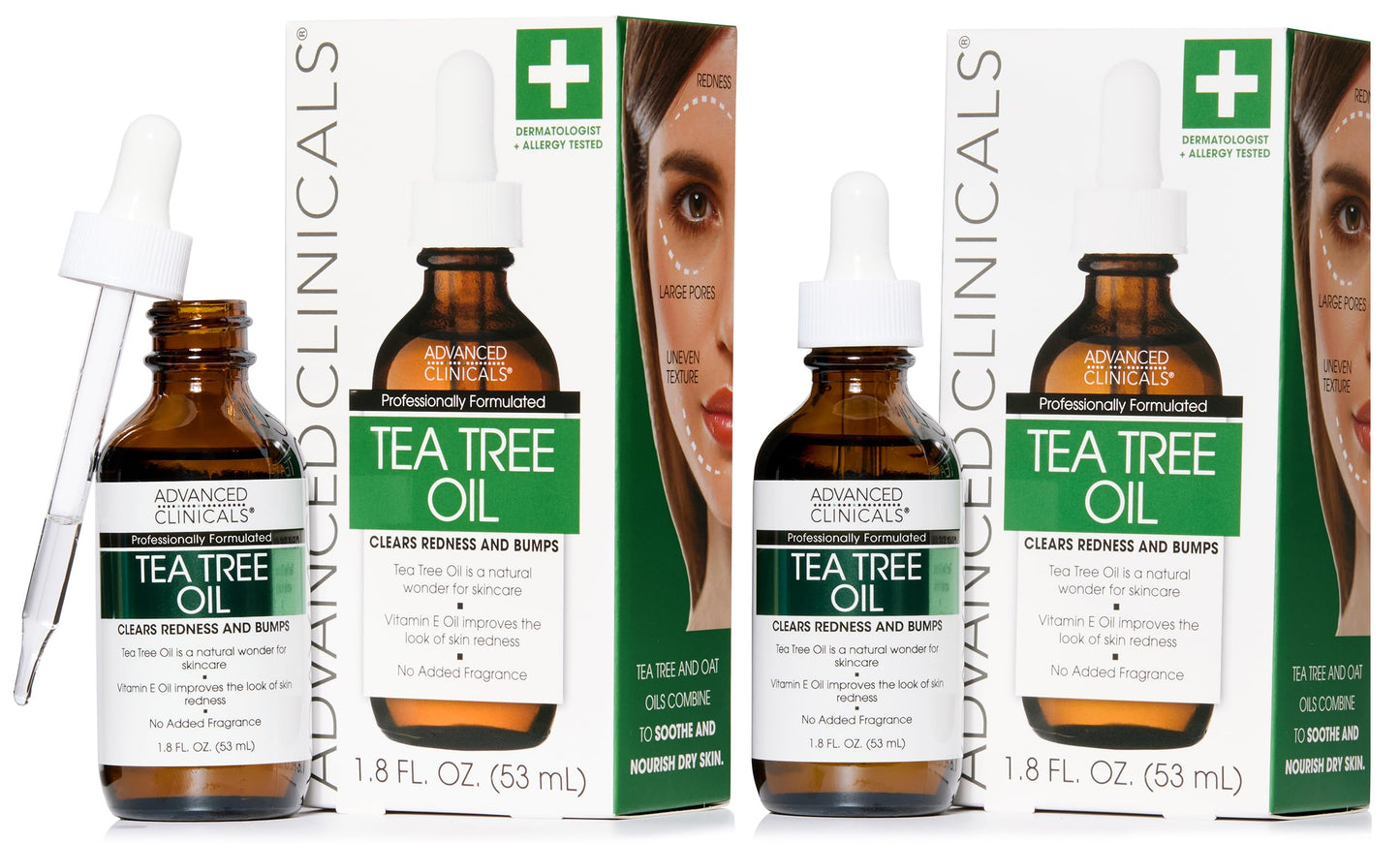 Advanced Clinicals Tea Tree Oil For Skin Facial Serum | Tea Tree Serum For Face With Vitamin E + Botanicals To Help Improve Appearance Of Large Pores Beauty & Personal Care Advanced Clinicals