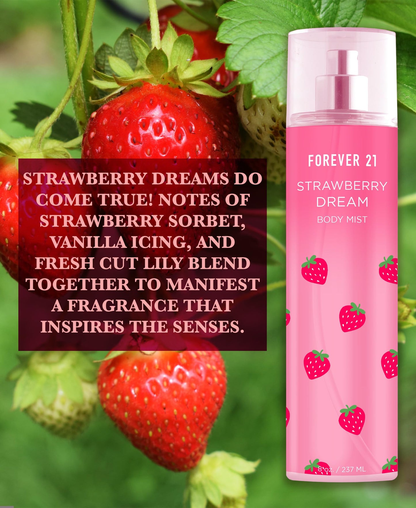Strawberry Dream Body Mist, 8 fl. oz., by Forever 21 Beauty & Personal Care Forever 21