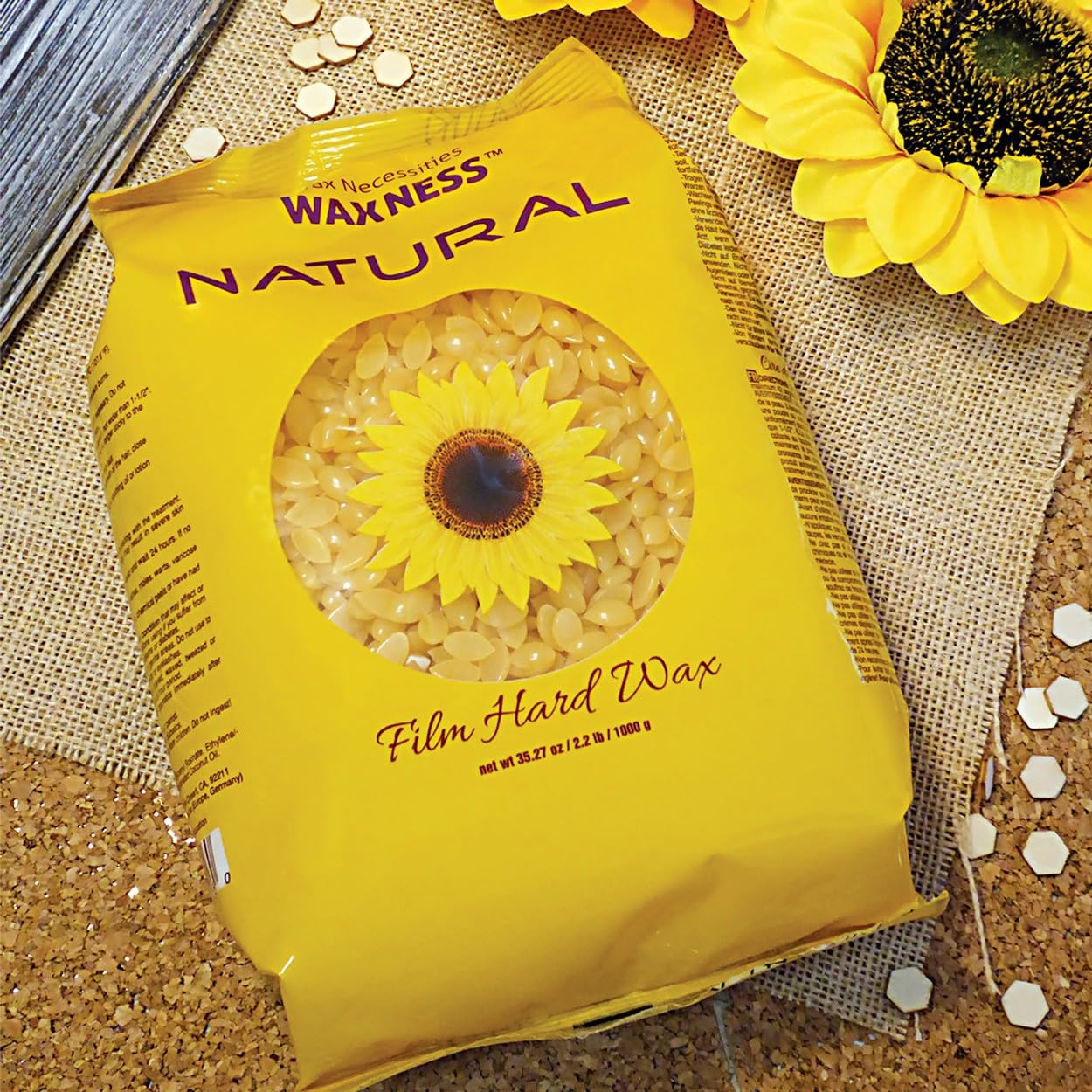Waxness Film Hard Wax Beads Natural 22 lb (10 kg) - Stripless Professional Hard Wax Bulk Size for Face & Body, Salon Use - Made in Italy Beauty and Personal Care Waxness