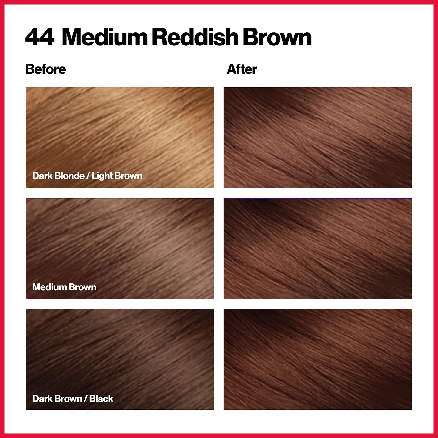 Revlon Colorsilk Beautiful Color, Permanent Hair Dye with Keratin, 100% Gray Coverage, Ammonia Free, 44 Medium Reddish Brown Beauty & Personal Care REVLON