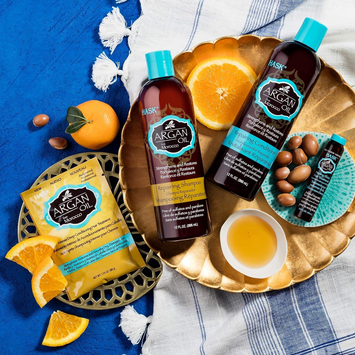 Hask Argan Oil From Morocco Repairing Deep Conditioner, Hair Treatment 1.75 oz ( Pack of 2)