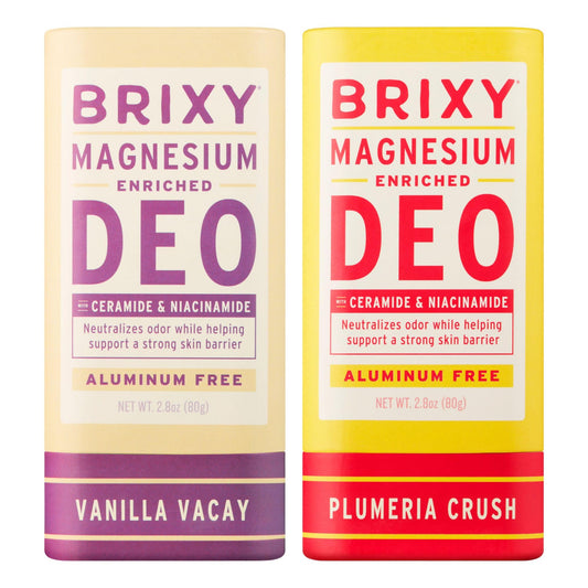 BRIXY Magnesium Deodorant, Ceramide & Niacinamide, Aluminum Free, Baking Soda Free, Plastic Free Packaging, Vegan and Certified Cruelty Free, Patent Beauty and Personal Care BRIXY