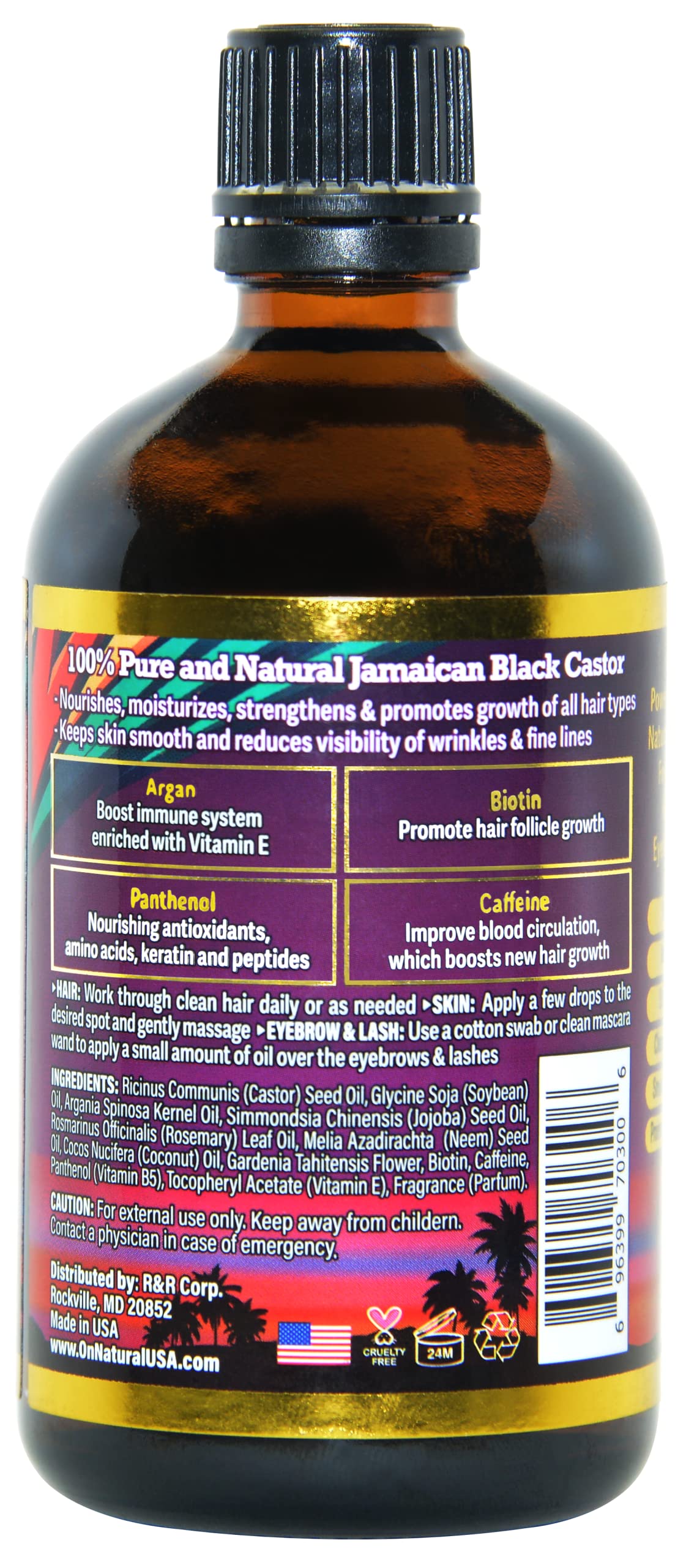 On Natural Jamaican Black Castor Oil [Argan] 4 oz
