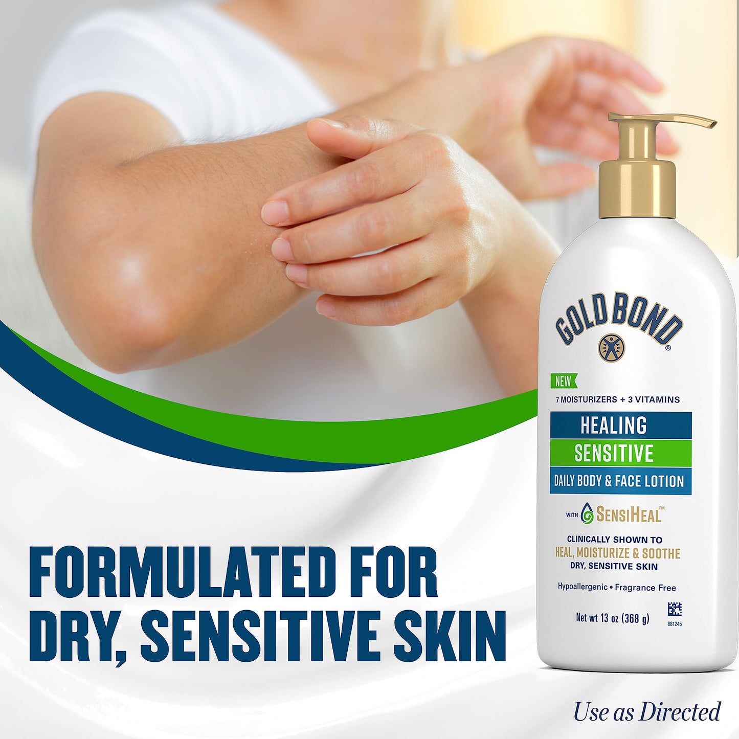 Gold Bond Healing Sensitive Daily Body & Face Lotion for Dry, Sensitive Skin, 13 oz. Beauty & Personal Care Gold Bond