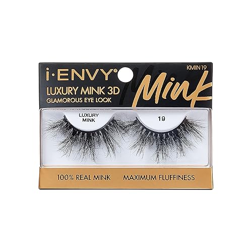 i-ENVY False Lashes Luxury Mink Collection Eyelashes 100% Real Mink Glamorous Eye Look Lashes Maximum Fluffiness 3D Multi-Curl Angle Beauty & Personal Care i•ENVY