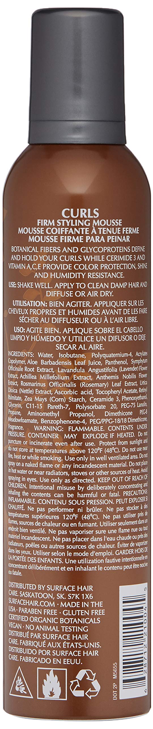 SURFACE Hair Curls Firm Styling Mousse, 8 Oz Beauty & Personal Care SURFACE