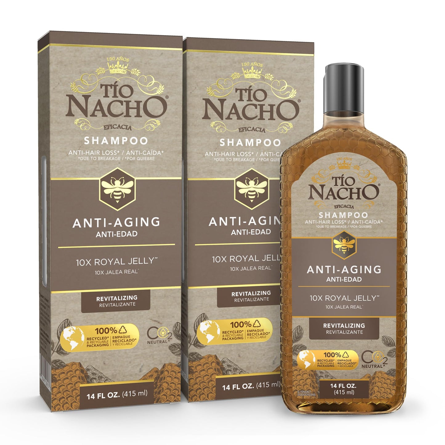 Tio Nacho Anti-Aging Shampoo with Royal Jelly, Shampoo for Aging Hair for Women and Men, Strengthening Formula to Help Defy Damage and Fortify Fragile Beauty & Personal Care Tio Nacho