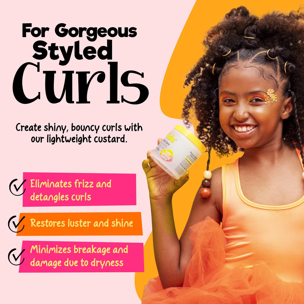 CurlyKids Mixed HairCare Custard for Kids - Lightweight Curl Defining Custard for Curly, Coily, Kinky & Wavy Hair - Frizz Control, Moisturizing Beauty & Personal Care CurlyKids