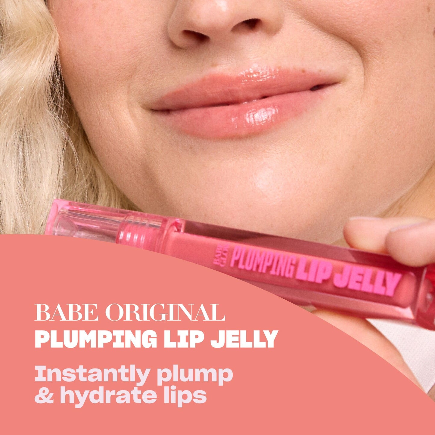 BABE ORIGINAL Plumping Lip Jelly for Fuller Looking Lips | Lip Gloss with Peptides Hyaluronic Acid Plumps & Hydrates Lips | Cruelty-Free, Vegan Beauty & Personal Care BABE ORIGINAL