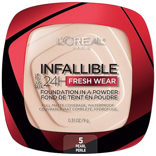 L'Oreal Paris Makeup Infallible Fresh Wear Foundation in a Powder, Up to 24H Wear, Waterproof, Pearl, 0.31 oz. Beauty & Personal Care L'Oreal Paris