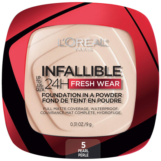 L'Oreal Paris Makeup Infallible Fresh Wear Foundation in a Powder, Up to 24H Wear, Waterproof, Pearl, 0.31 oz. Beauty & Personal Care L'Oreal Paris