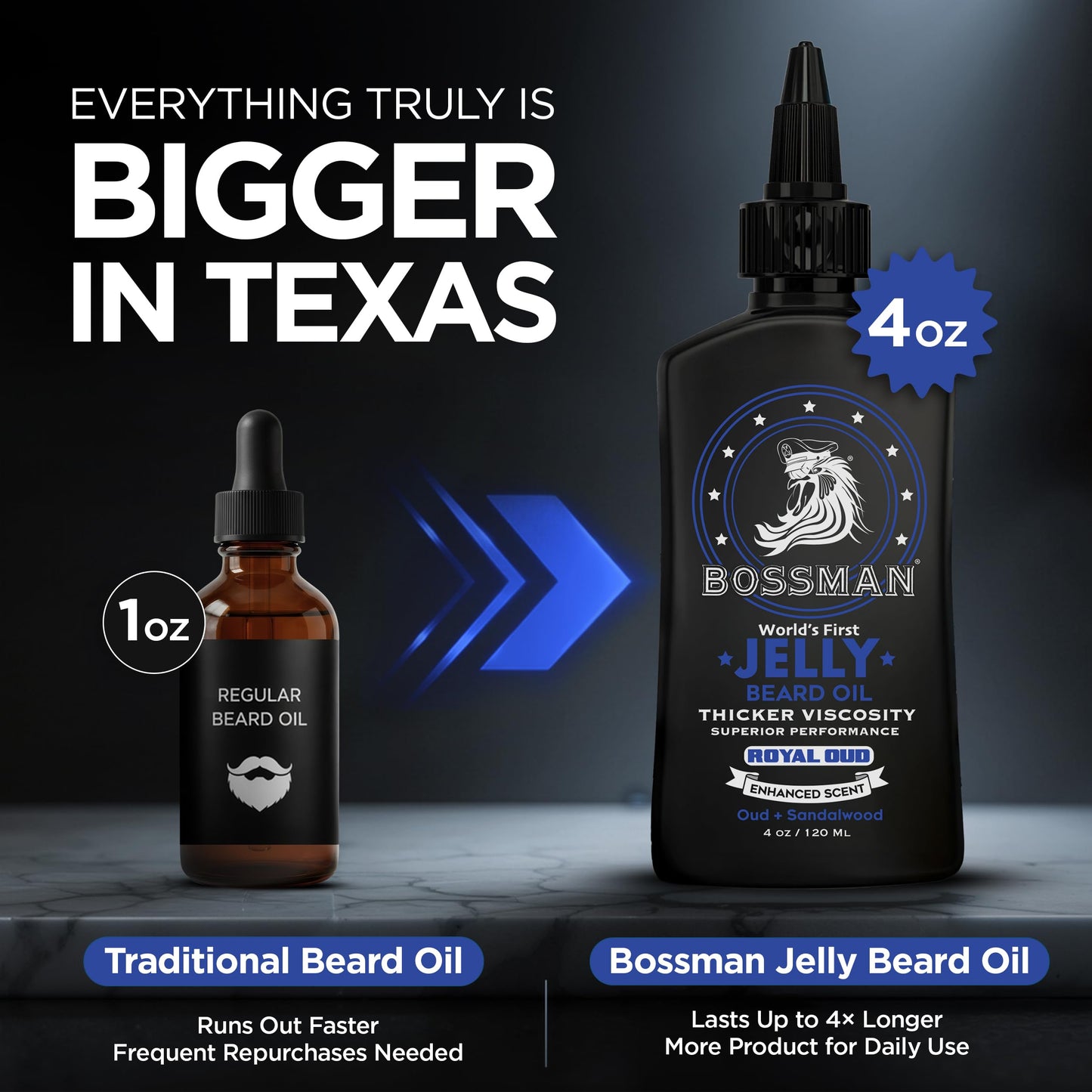 Bossman Jelly Beard Oil for Men (4 oz, Royal Oud Scent) - Softens, Moisturizes & Conditions with Natural Ingredients Beauty and Personal Care Bossman