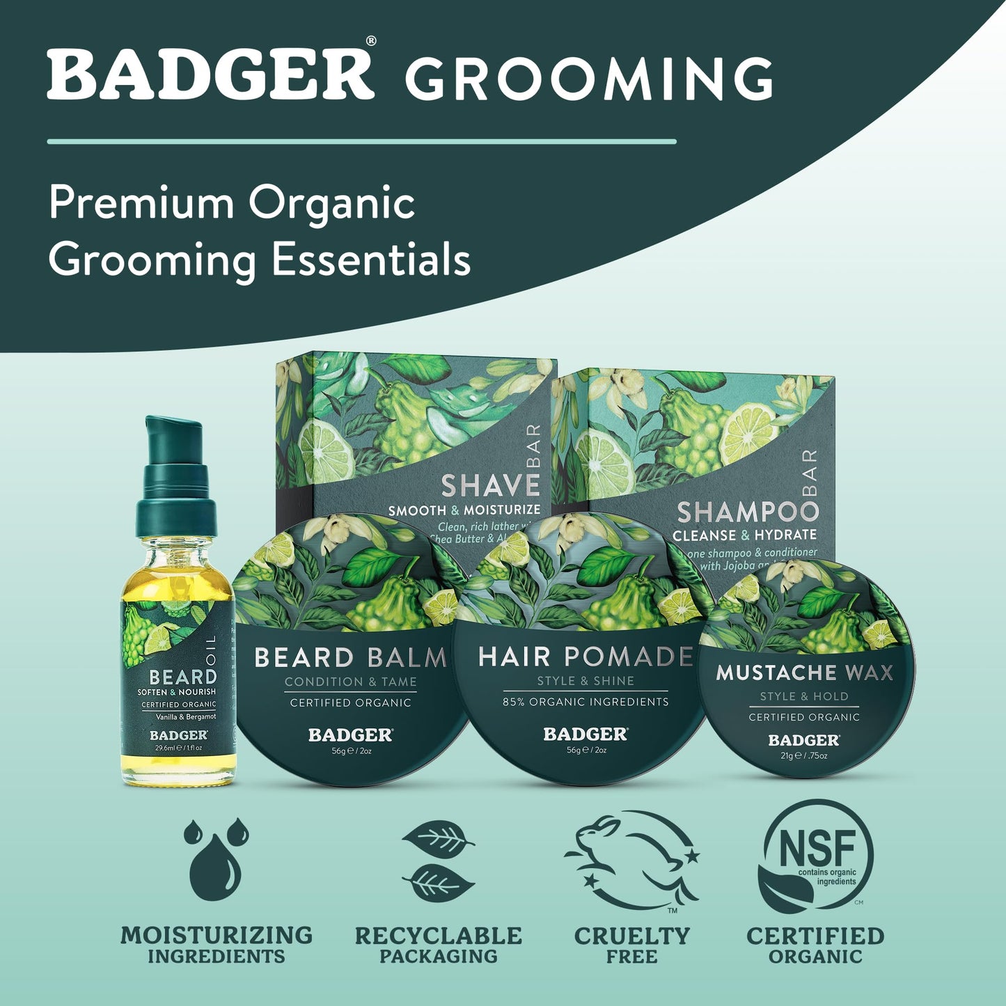 Badger Shaving Soap Puck, Organic Moisturizing Shave Soap Bar, Rich Lasting Lather, Light Natural Scent, Plastic Free & Vegan Shave Soap for Men Beauty and Personal Care Badger