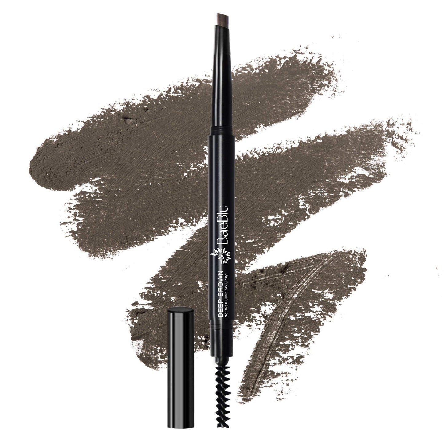BaeBlu Cruelty Free Retractable Eyebrow Crayon, Vegan Non-Toxic Long Wear Brow Definer With Brush, Deep Brown Pen Beauty & Personal Care BaeBlu