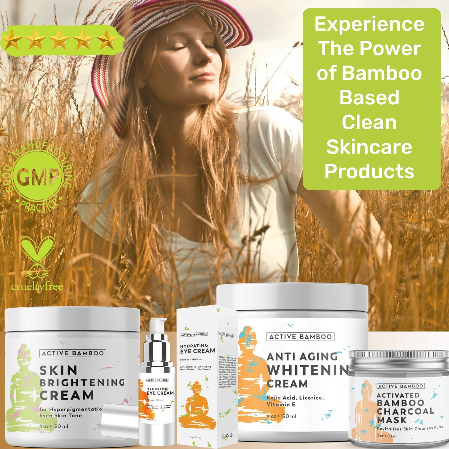 Active Bamboo Radiance Cream. Anti Aging Skin Radiance Glow Cream. Dark Spot Corrector as Day Night Moisturizing Cream. 4 Oz Beauty & Personal Care Active Bamboo