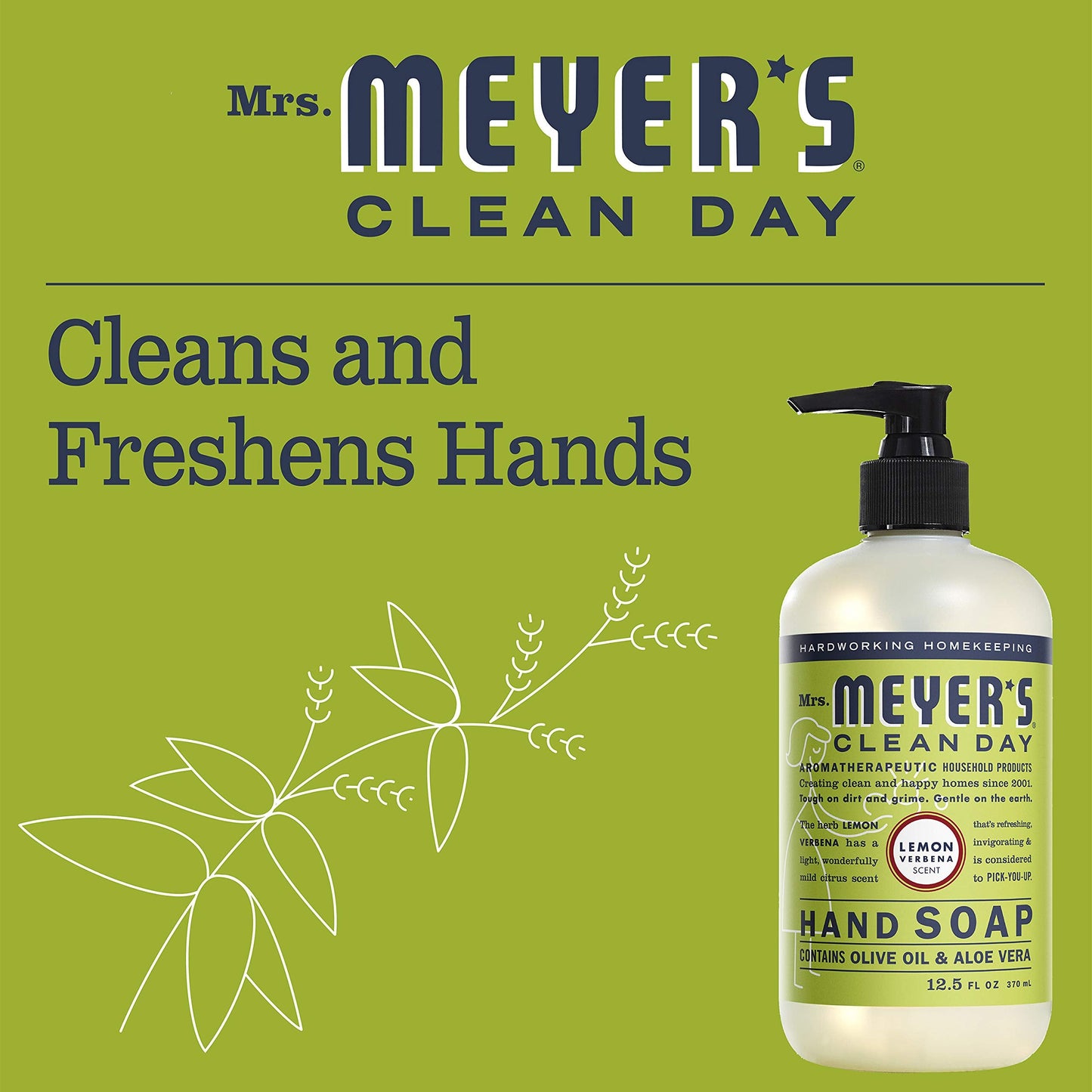 Mrs. MEYER'S CLEAN DAY Liquid Hand Soap Lemon Verbena 12.5 Fl Oz (Pack of 2) Beauty & Personal Care Mrs. MEYER'S