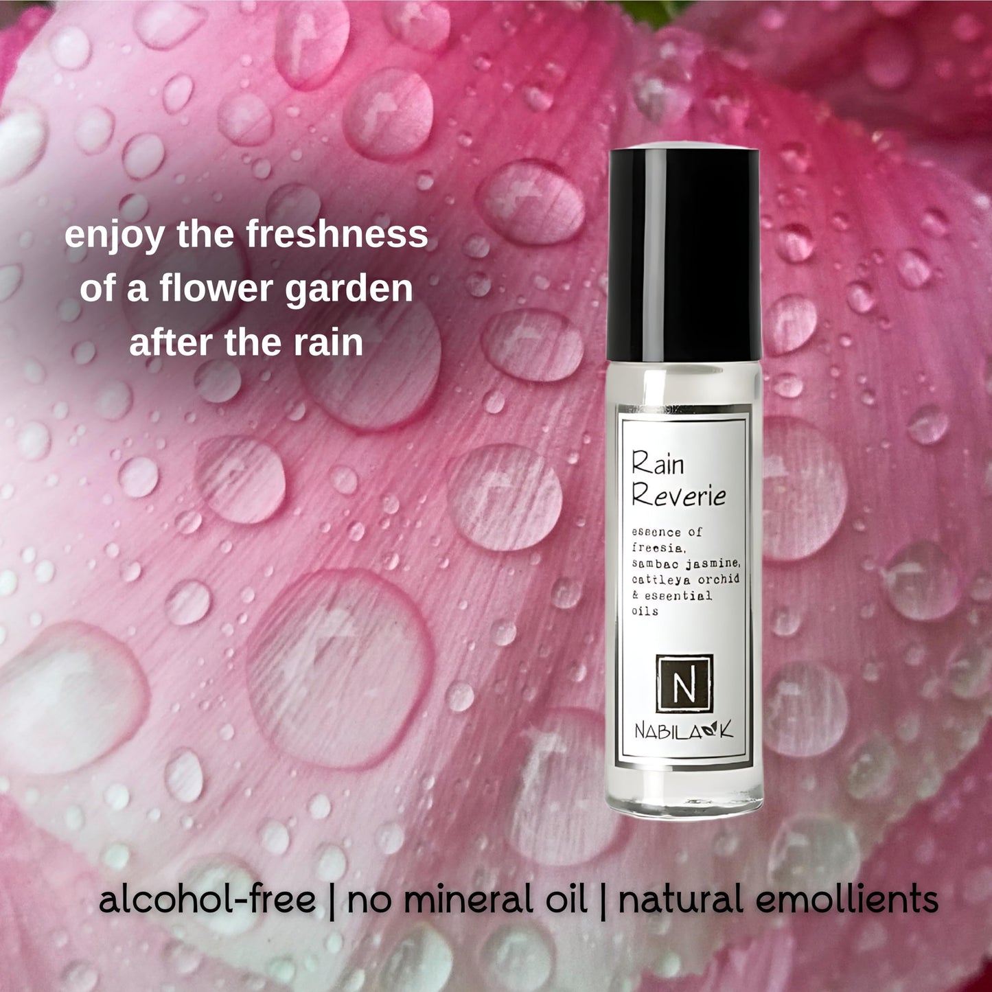 Nabila K Rain Reverie Orchid Roll-On Perfume Oil for Women | Alcohol-Free, Organic, Long-Lasting Fragrance | Travel Size, TSA Approved | 0.33 oz Beauty & Personal Care Nabila K