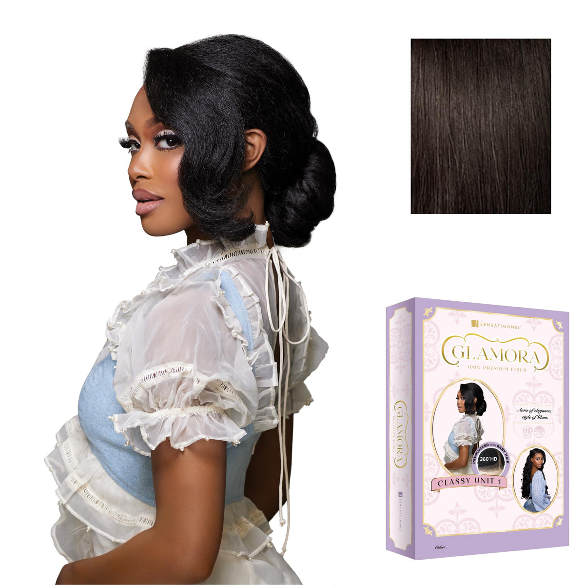 Sensationnel Glamora 360 LaceWig-Classy Unit 1, 2 DARKBROWN