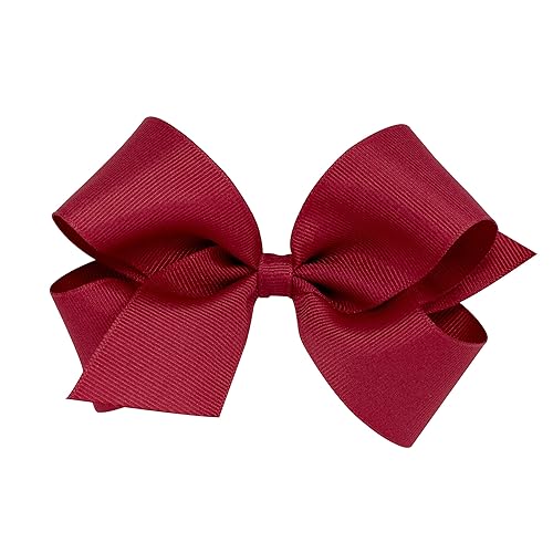 Wee Ones Girls' Plain Wrap Classic Grosgrain Hair Bows on a WeeStay No-Slip Hair Clip, Handmade, Medium, Cranberry Beauty & Personal Care Wee Ones