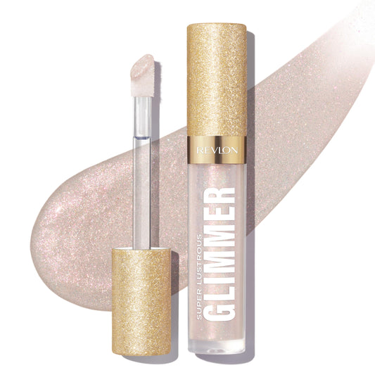 REVLON Super Lustrous Glimmer Gloss, Non-Sticky Lip Gloss, High-Shine Finish, Plant-Based Glitter, 001 Diamond Drama, 0.13 fl oz Beauty & Personal Care REVLON