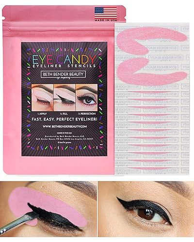 Eyeliner Stencils by Beth Bender - Reusable Winged and Cat Eye Stencil Tool - Made in USA (24 Pack) Beauty & Personal Care Beth Bender Beauty