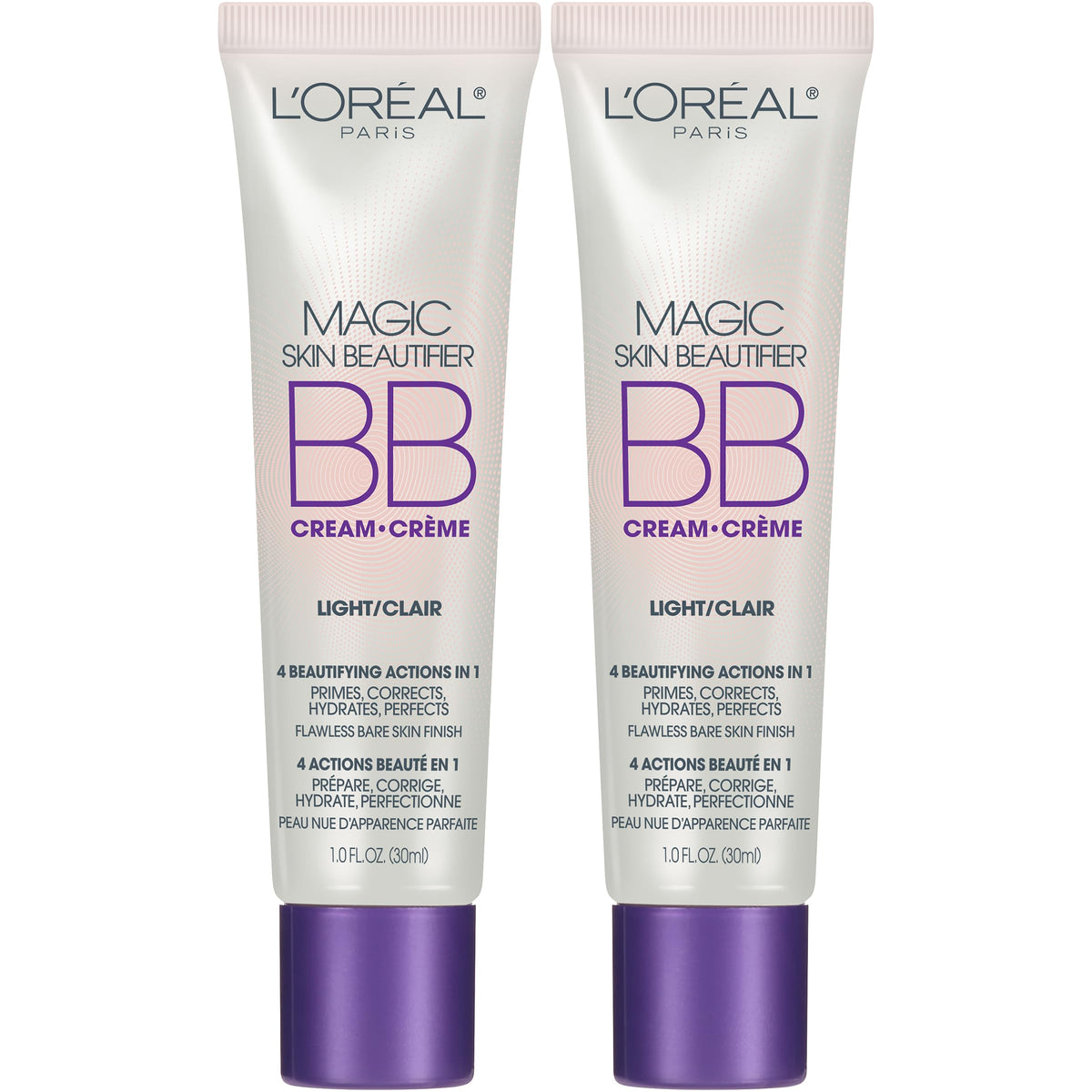 L'Oréal Paris Makeup Magic Skin Beautifier BB Cream Tinted Moisturizer, Light, 1 fl oz, 2 Count