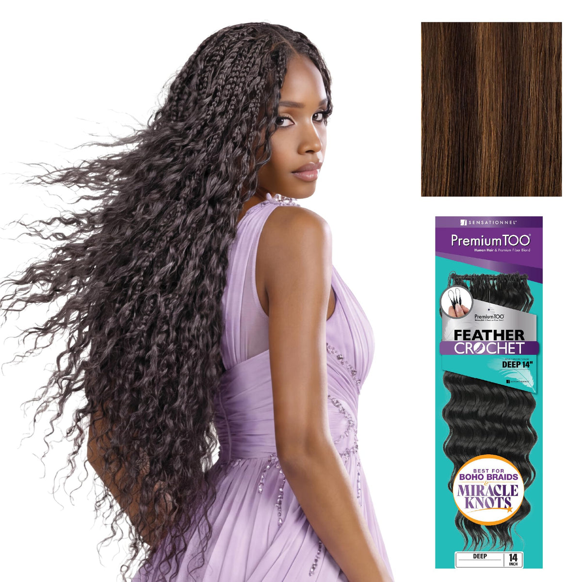 Sensationnel PremiumToo Feather Crochet Braids-Deep,14 inch, S4/30