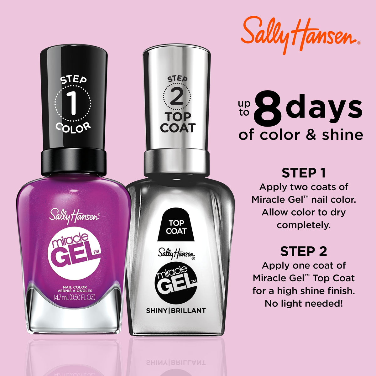Sally Hansen Miracle Gel Salon Quality Nail Polish | Gel-Like Formula, Two-Step System, No UV Light Needed, Long Lasting | Opaque, Shimmery | 529 Beauty & Personal Care Sally Hansen