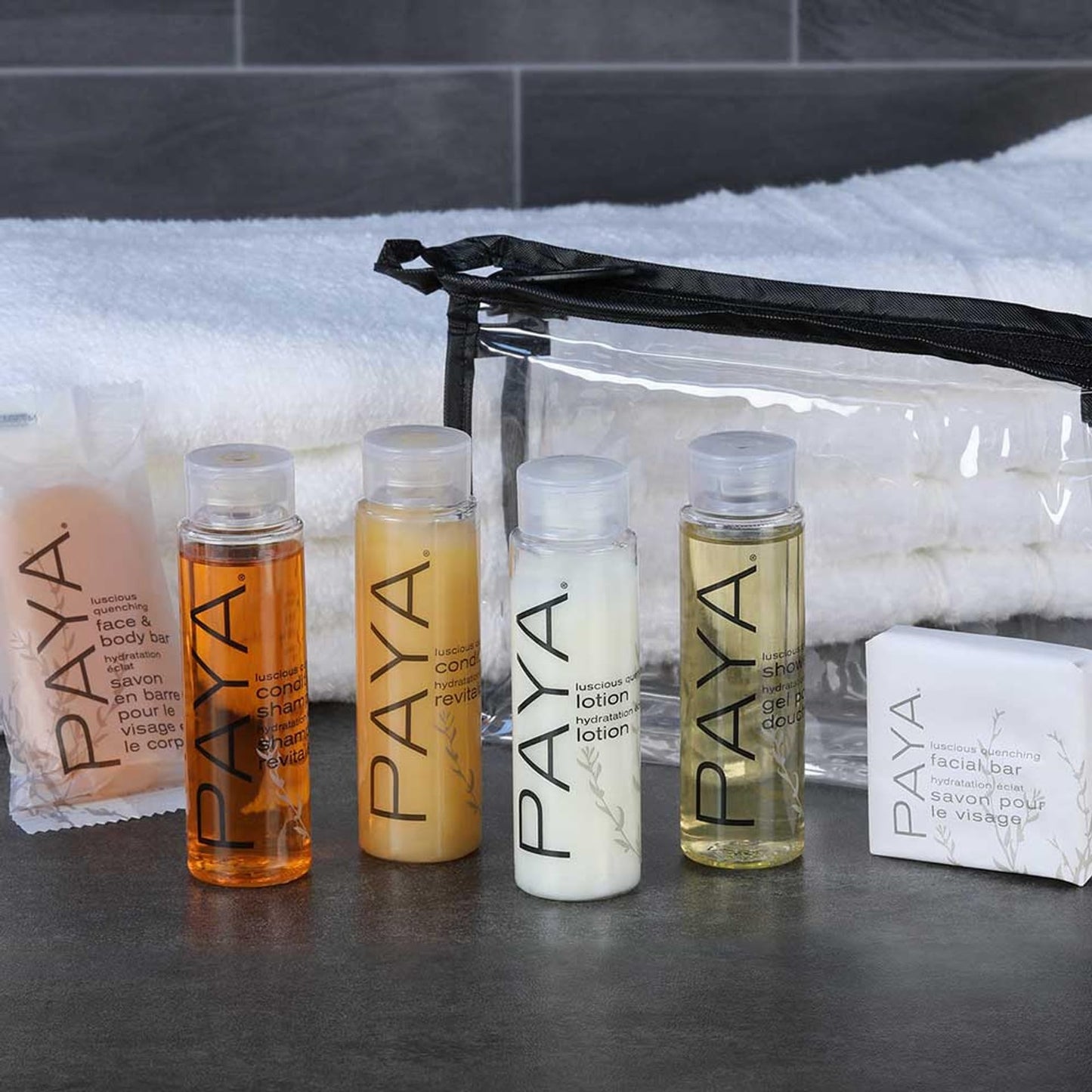 Paya Organics Toiletry Travel Set - Shampoo, Hair Conditioner, Shower Gel, 2 Facial Soap & Tote Bag Beauty & Personal Care Paya Organics