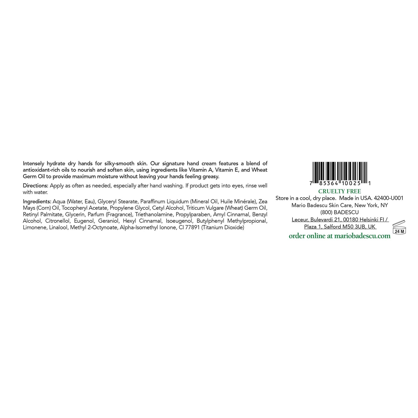 Mario Badescu Special Hand Cream with Vitamin E for Men and Women, Non-Greasy, Light and Fast-Absorbing Hand Cream for Dry Cracked Hands, Ideal Beauty & Personal Care Mario Badescu
