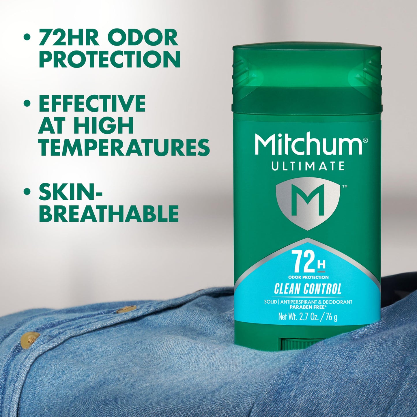 Mitchum Ultimate 72HR Odor Protection Men’s Antiperspirant & Deodorant, Long-Lasting Freshness, Invisible Solid, No White Residue Left on Skin, Clean Beauty and Personal Care Mitchum