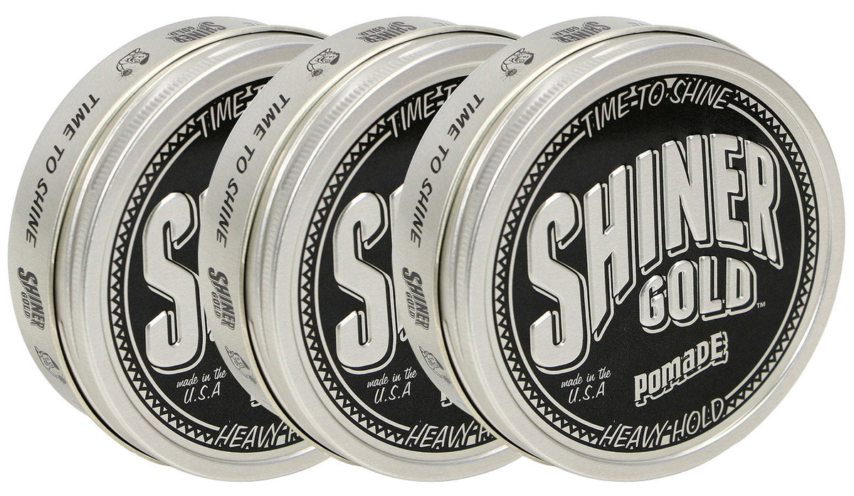 Shiner Gold Pomade | Strong Hold | High Shine | Water-based | Coconut Scent, 4oz. Pack of 3 Beauty & Personal Care Shiner Gold Pomade
