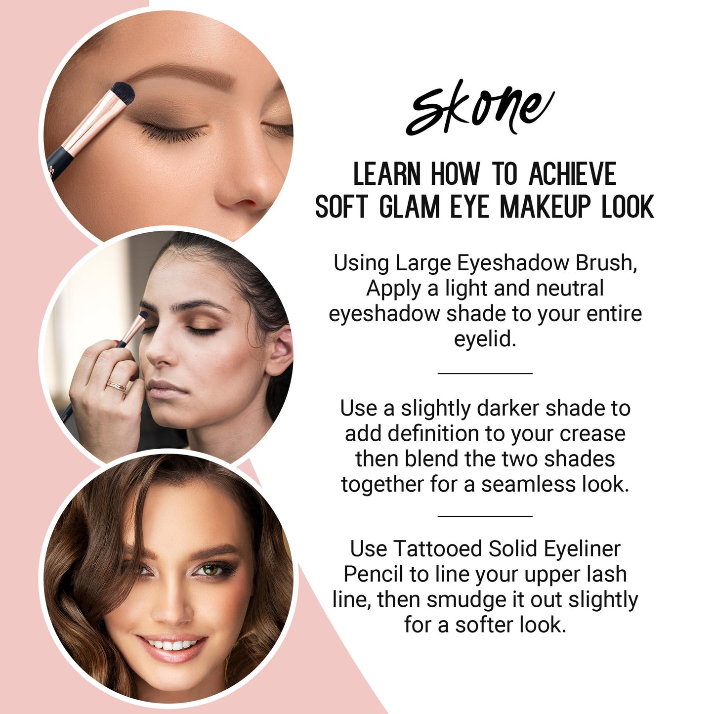 Skone Cosmetics | Professional Grade Makeup Brush | Eye Shadow | Eyebrows | Primer | Smudger | Nylon Brush (Large Shadow Brush) Beauty & Personal Care Skone