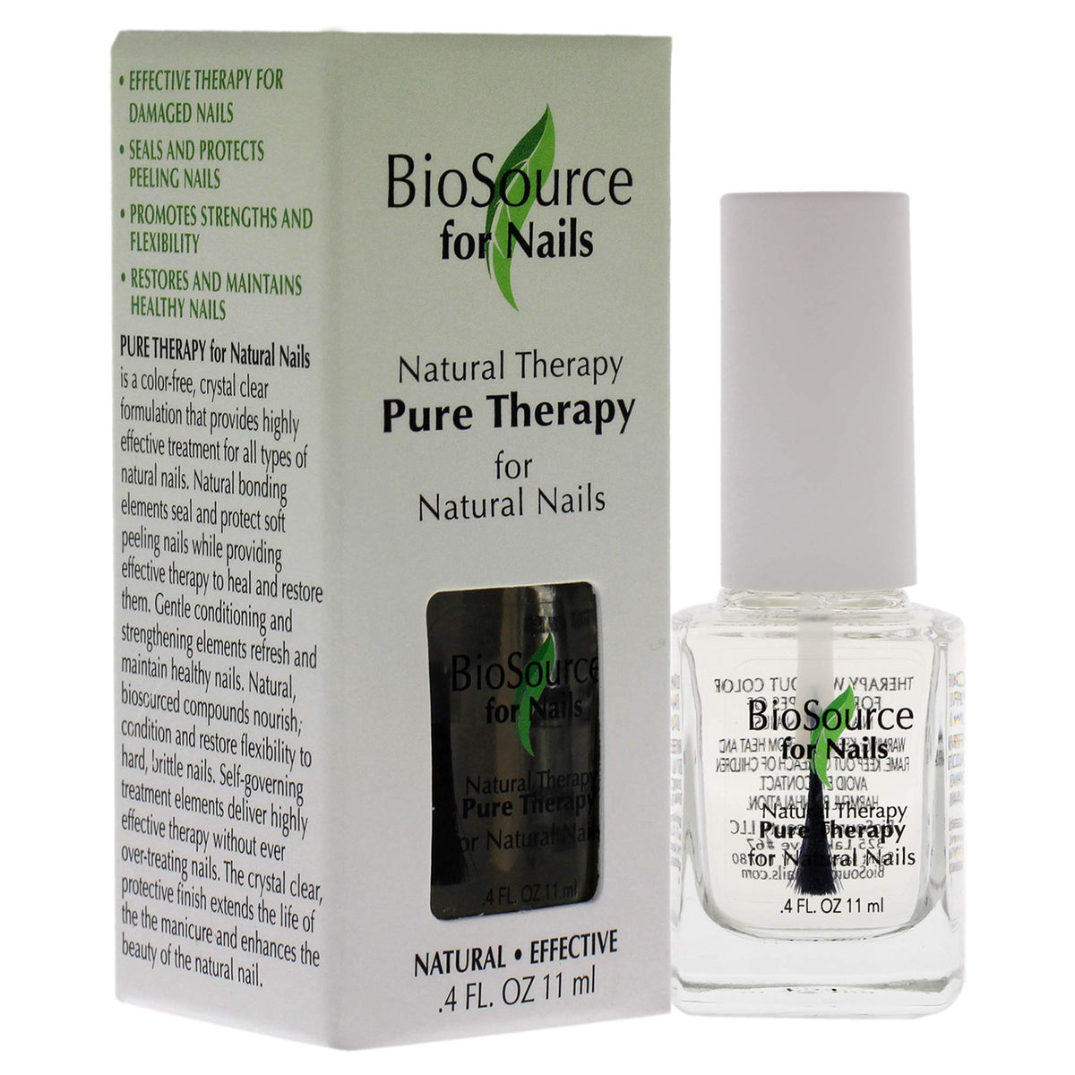 BioSource for Nails Natural Therapy Pure Therapy Clear Coat, 0.4 oz