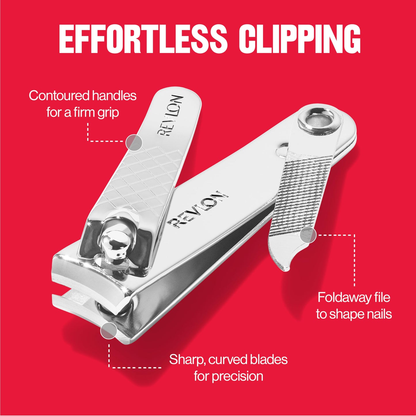 Revlon Nail Clipper With File, Manicure Care Tool With a Curved Blade for an Accurate Trimming and Grooming, Easy to Use (Pack of 1) Beauty & Personal Care REVLON